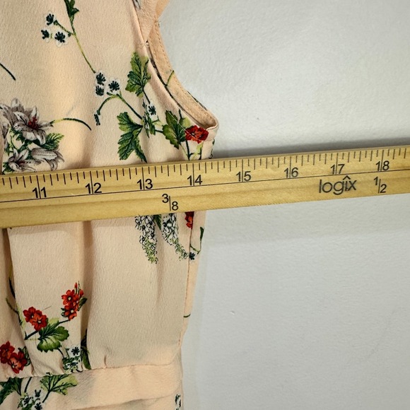 Topshop Floral Button Front Mini Dress Womens 4 Romantic Whimsical Fairy Cottage - Picture 6 of 9